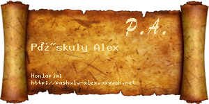 Páskuly Alex névjegykártya